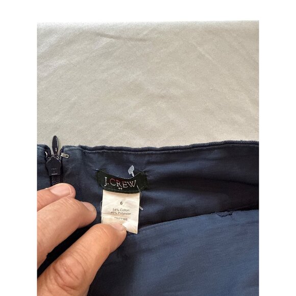 J. Crew Striped Mini Skirt Navy Red Cotton Blend Size 6 Preppy Casual Nautical - Picture 2 of 5